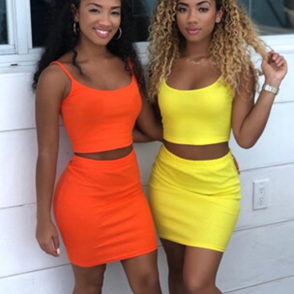 ❌SOLD—Orange Skirt Set